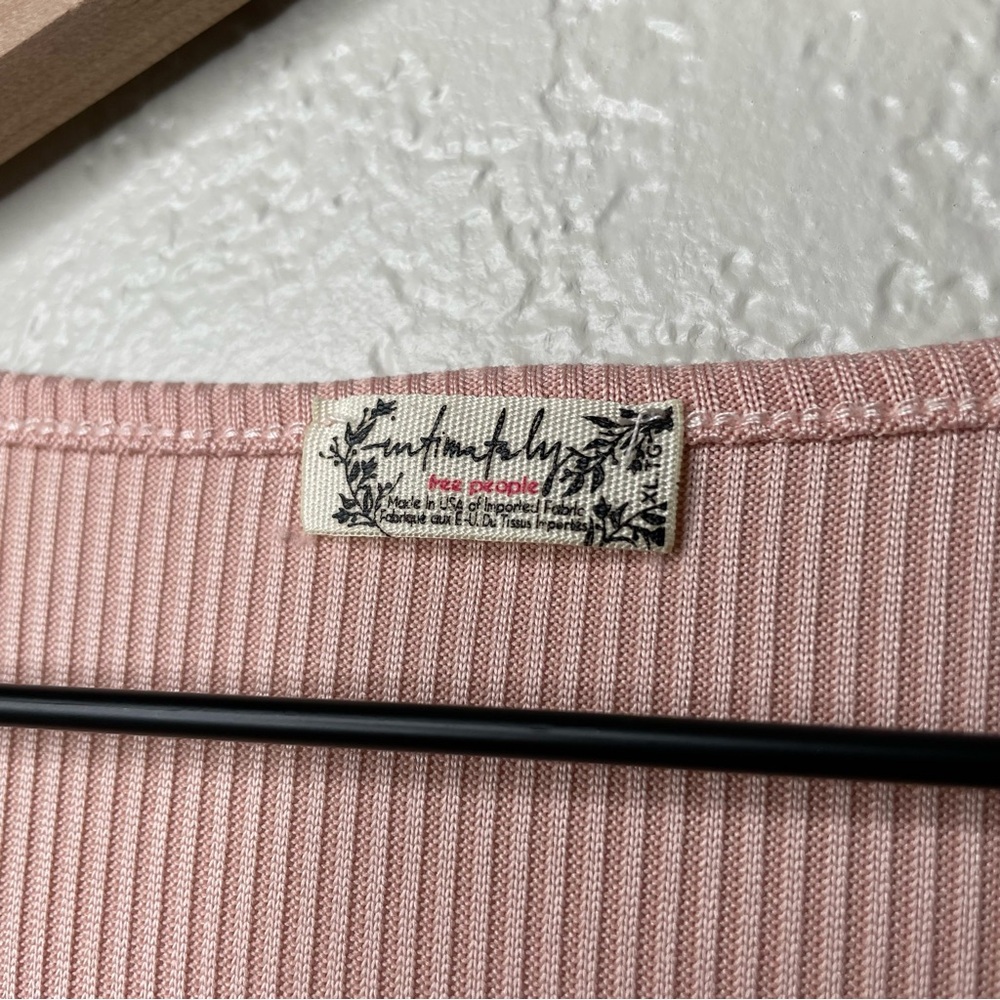 Intimately Free People Rose Charli Ribbed Flare Sleeve Bodysuit Plunge V-neck - Picture 6 of 15